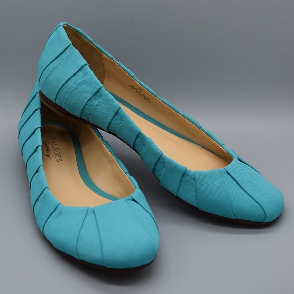 Talbots Patina Blue Pleated Flats Size 9B - Picture 5 of 13